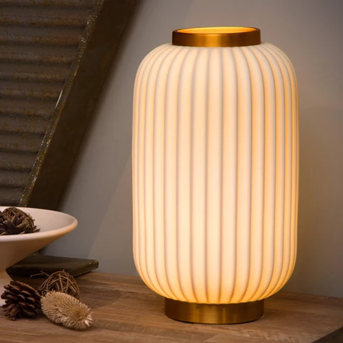 Lucide GOSSE - Tischlampe - Ø 19,7 cm - 1xE14 - Weiß - Atmosphäre 1